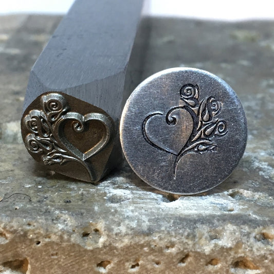 Stylized Heart and Roses