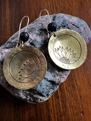 Sunflower with Bead (earrings)