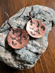 Steer with accents - larger (earrings)